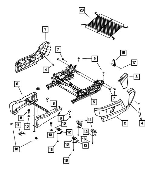 Front Seats - Adjusters, Recliners, Shields and Risers for 2008 Dodge Grand Caravan #0