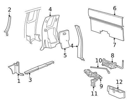 Interior Trim - Cab for 1998 Chevrolet S10 #3