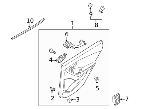 Interior Trim - Rear Door for 2012 Hyundai Elantra #0