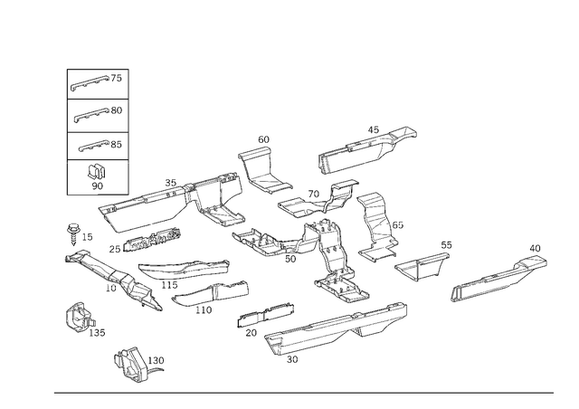 2108210989 - Electrical System: Duct for Mercedes-Benz Image image