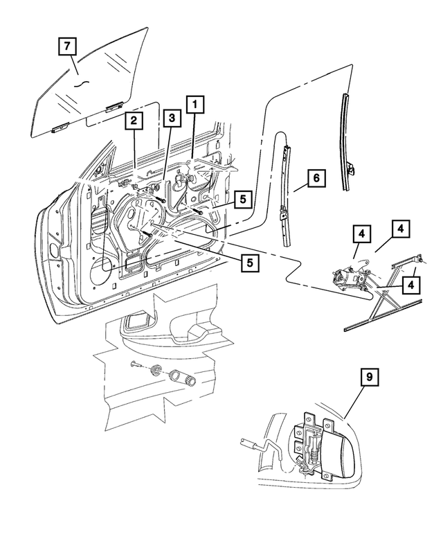 55255495AC - : Door Glass Channel, Left for Mopar Image