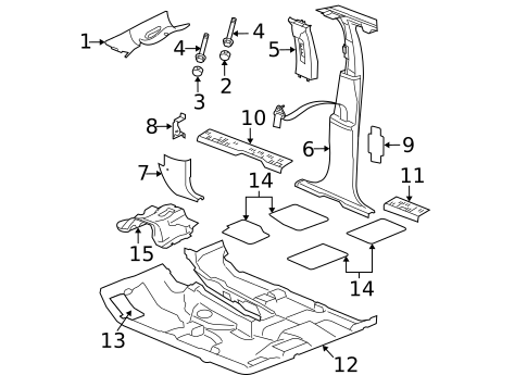 Interior Trim - Pillars for 2005 Jeep Grand Cherokee #0