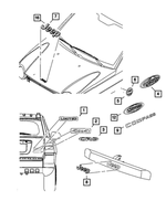 68239541AA - Exterior Ornamentation: Jeep Nameplate, Black for Mopar Image
