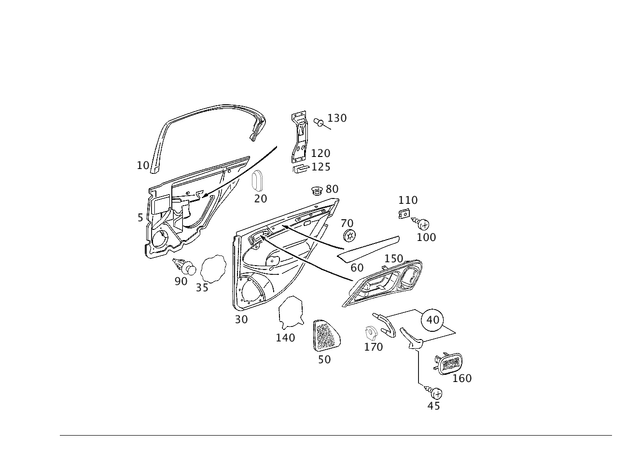 2037350171 - Rear Doors: Trim for Mercedes-Benz: C230, C280, C32 AMG, C350, C55 AMG Image image