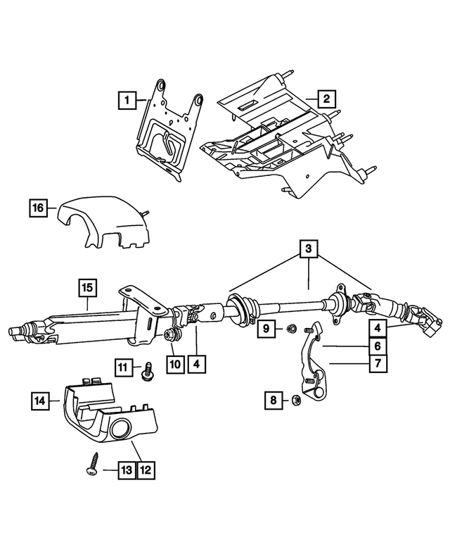 55314992AB - Steering: Steering Column Bracket for Mopar Image