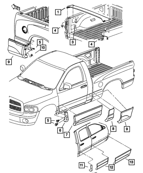 Moldings and Ornamentation for 2007 Dodge Ram 1500 #1