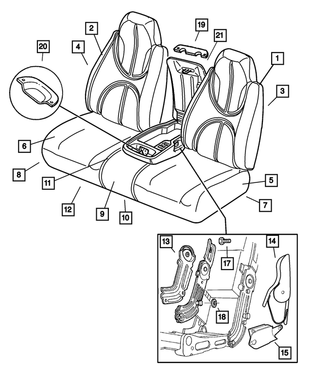 XB591T5AA - : Front Seat Cushion for Mopar Image