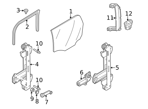 Glass - Rear Door for 2004 Ford Focus #0