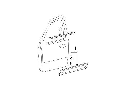 Exterior Trim - Front Door for 2005 Mazda Tribute #0