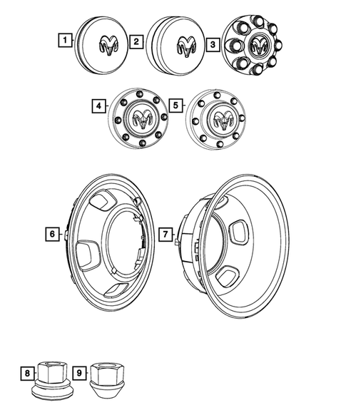 Wheel Covers and Center Caps for 2013 Ram 3500 #1