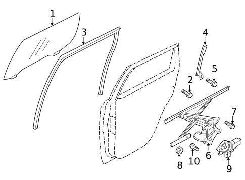 Glass - Rear Door for 2020 Mitsubishi Outlander Sport #0
