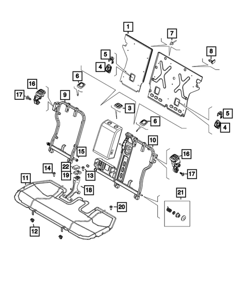 Rear Seats - Second Row Adjusters, Recliners, Shields and Risers for 2024 Dodge Hornet #0