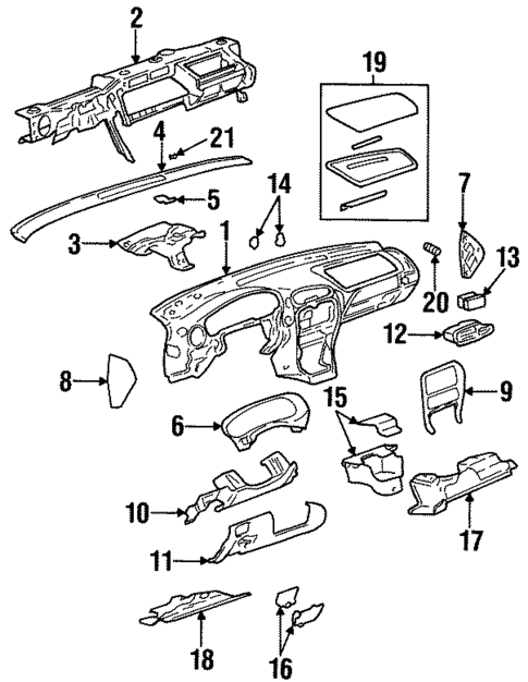 Instrument Panel Components for 2001 Oldsmobile Intrigue #0