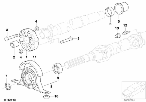 Prop Shaft, Single Components for 2000 BMW 325xi #0
