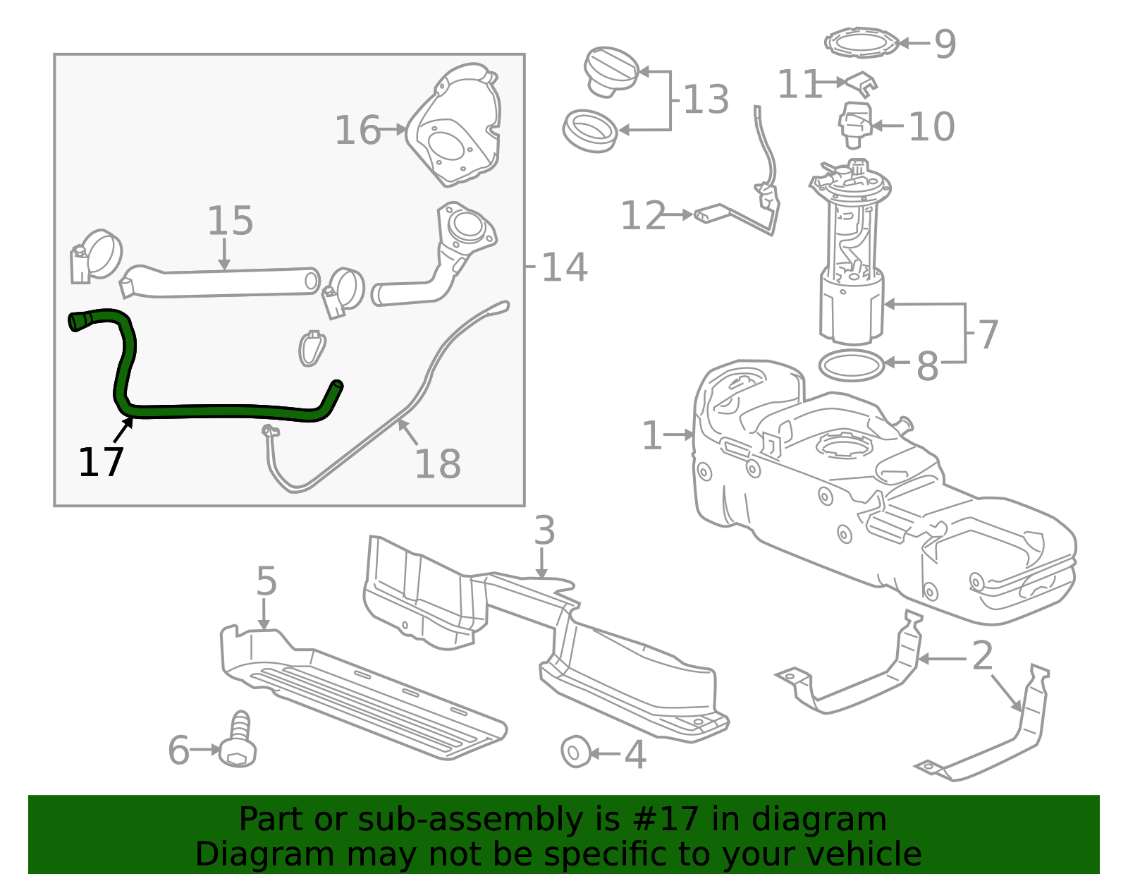 84224140 - 2017-2019 GM - Fuel Tank Filler Vent Hose | Partners Chevy
