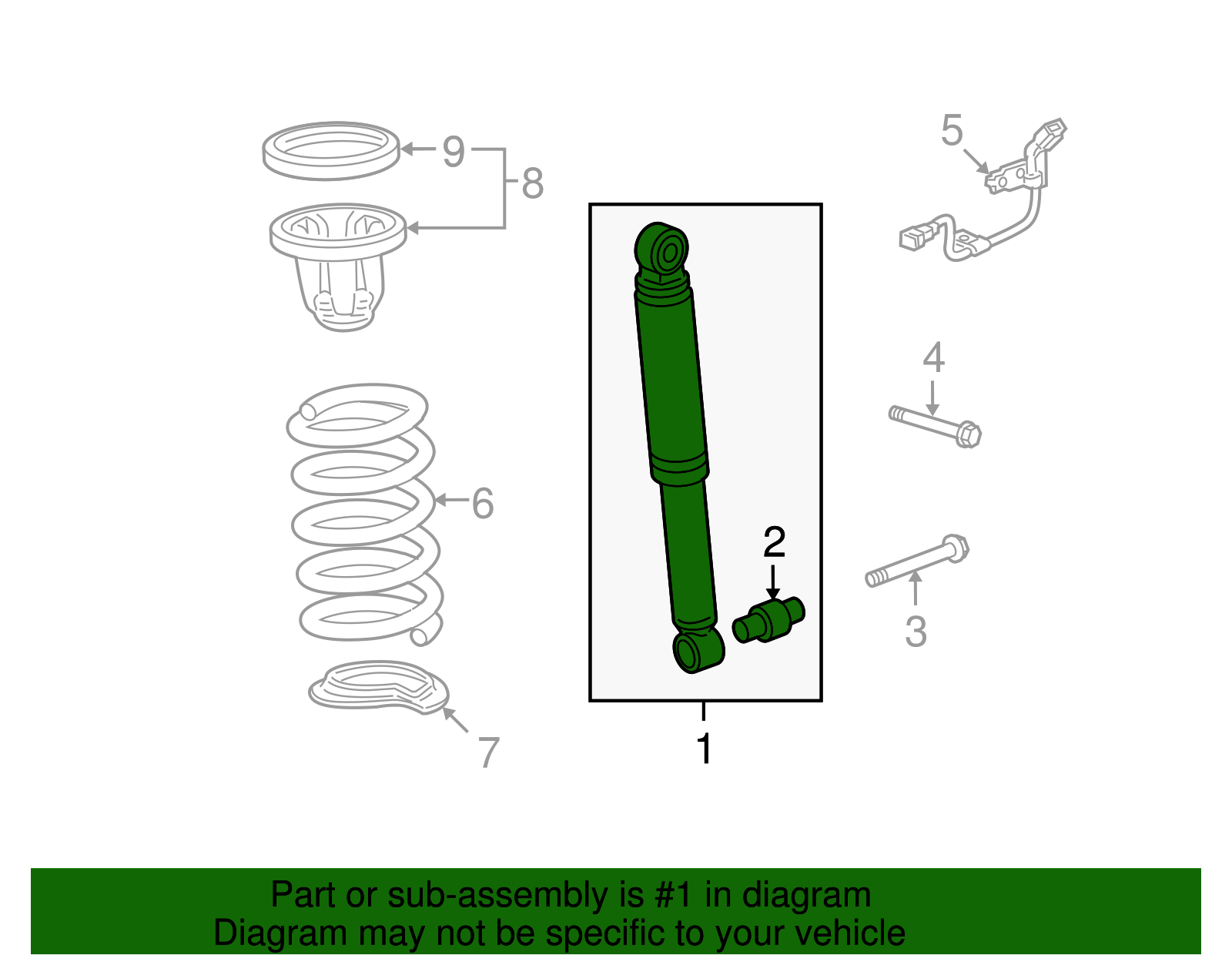 Genuine OEM Acura - Suspension Shock Absorber Part# 52610
