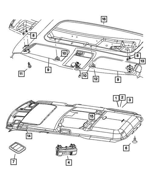 Headliner and Visor for 2006 Jeep Commander #0