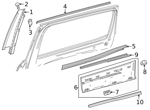 Exterior Trim - Rear Door for 2021 Mercedes-Benz GLB 35 AMG&reg; #0