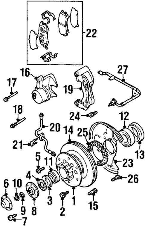 Brake Components for 1999 Isuzu VehiCROSS #1