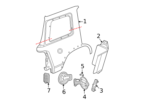 Quarter Panel & Components for 2005 Mercury Mountaineer #0