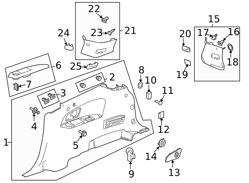 Interior Trim - Quarter Panels for 2011 Chevrolet Traverse #1