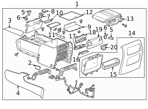 Center Console for 2018 GMC Yukon XL #1
