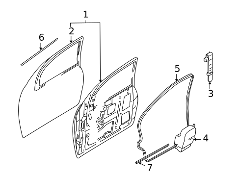 Door & Components for 2001 Ford Focus #0