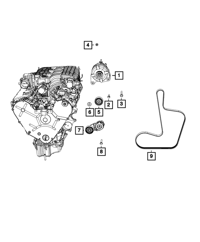 6102122AA - Electrical: Hex Head Bolt And Washer for Mopar Image