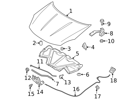 Hood & Components for 2014 Nissan Rogue Select #0
