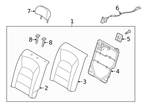 Rear Seat Components for 2014 Kia Forte #1