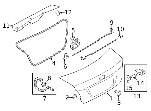 Lid & Components for 2011 Subaru Legacy #1