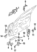 MB517721 - : Hinge for Mitsubishi: Diamante, Eclipse, Galant, Montero Image