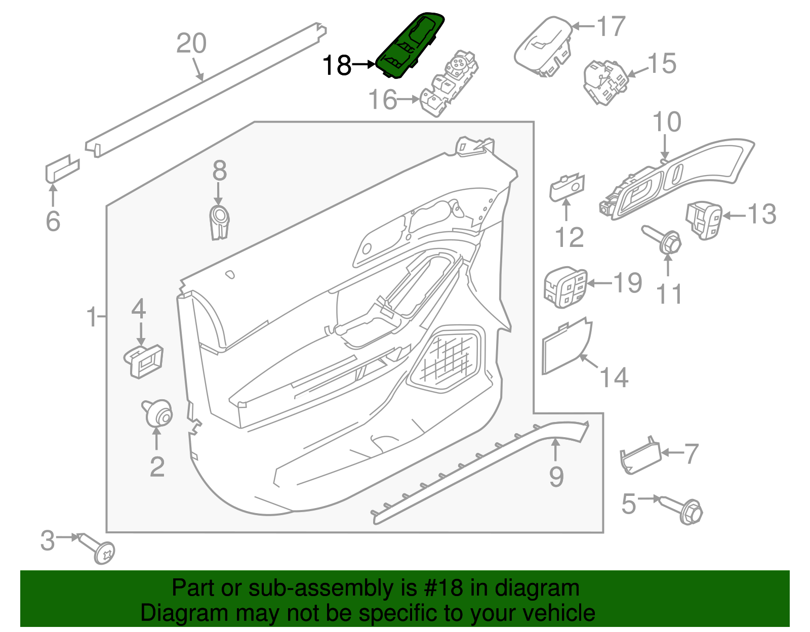 2016-2019 Ford Explorer Switch Bezel FB5Z-14528-BA | OEM