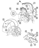 4763824AC - Body Sheet Metal Except Doors: Splash Shield, Right for Dodge: Viper Image