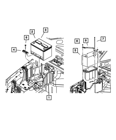 Battery, Battery Tray and Cables for 2010 Jeep Wrangler #0