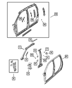 55372469AA - Body Sheet Metal Except Doors: Roof Rail Reinforcement, Left for Mopar Image