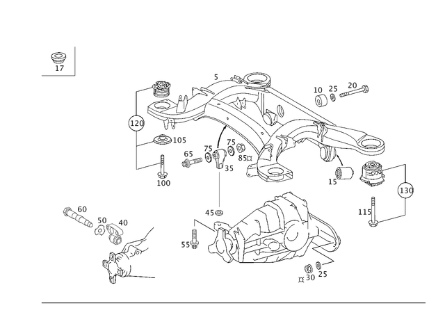 308676012016 - Rear Axle: Hexagon Head Bolt for Mercedes-Benz: CL500, CL55 AMG, S430, S55 AMG Image image