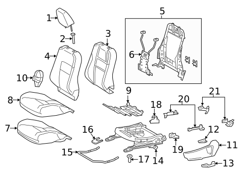 Driver Seat Components for 2018 Toyota Corolla iM #0
