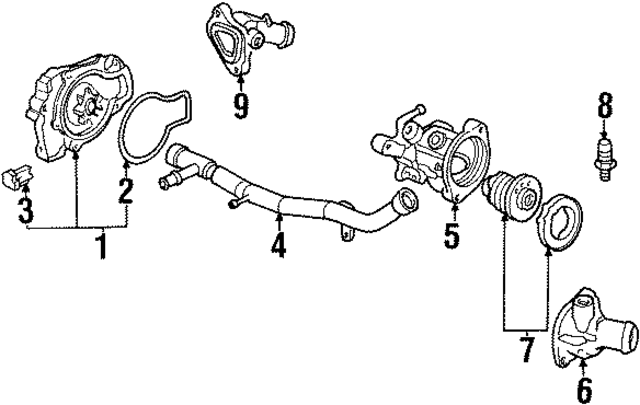 19505PJK000 - Cooling System: Connector Pipe for Acura Image