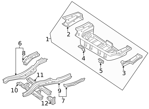 Rear Floor & Rails for 2000 Mazda MPV #0