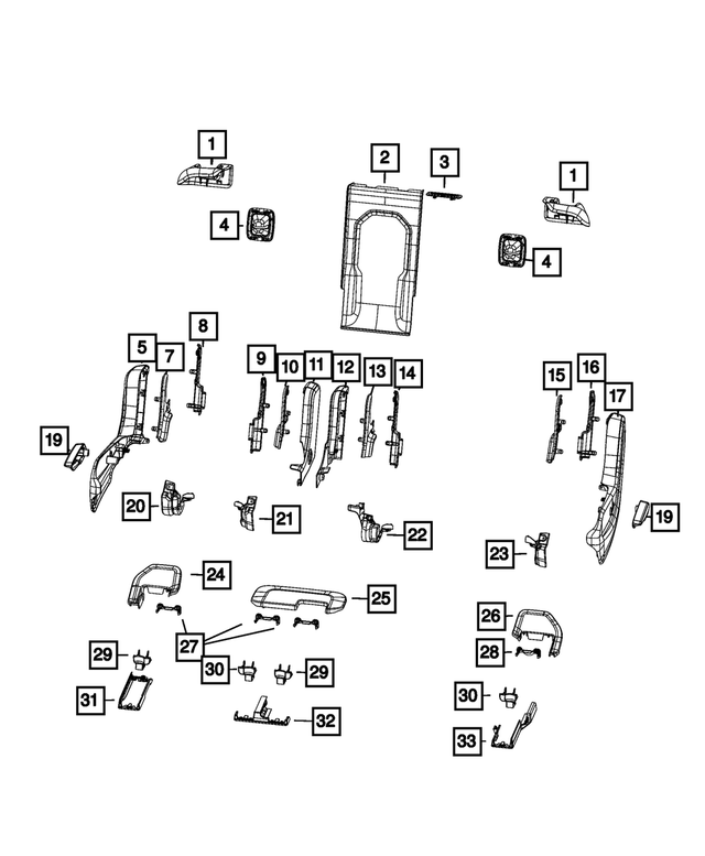 6XT68SA5AE - Interior Trim: Seat Back Release Bezel, Left for Jeep: Grand Cherokee L Image