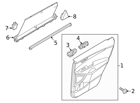 Interior Trim - Rear Door for 2016 Kia Sorento #0