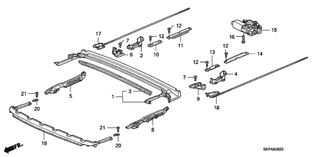 Roof Slide Components for 2008 Acura TL #0