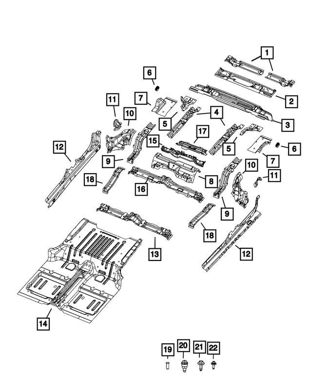 68410122AD - Body Sheet Metal Except Doors: Floor Pan for Mopar Image