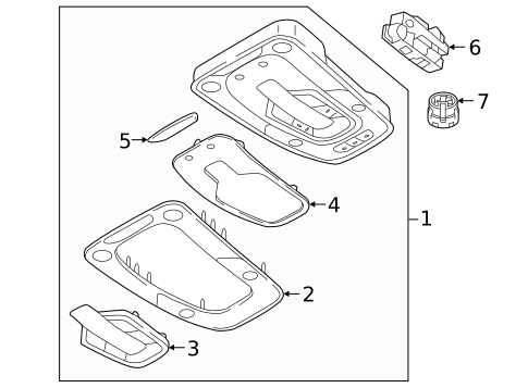 Overhead Console for 2021 Audi e-tron Quattro #0