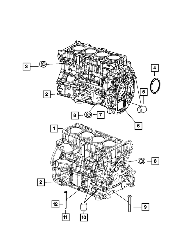 5183905AF - 2.0L DOHC 16V E22; Engine: Short Block Engine for Mopar Image