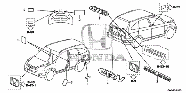 Emblems - Caution Labels for 2007 Honda CR-V #0