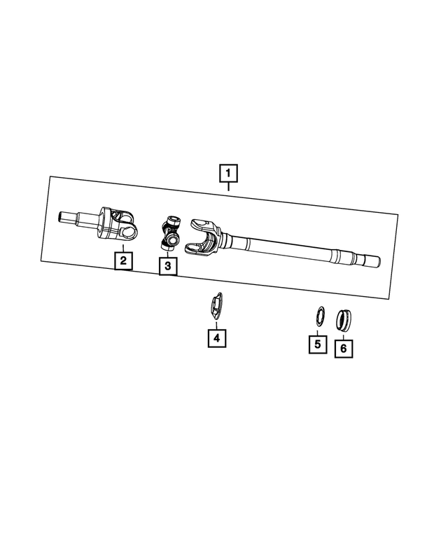 68017183AB - Front Axle; Dana 216 MM; Differential and Drive Line: Axle Shaft, Right for Mopar Image