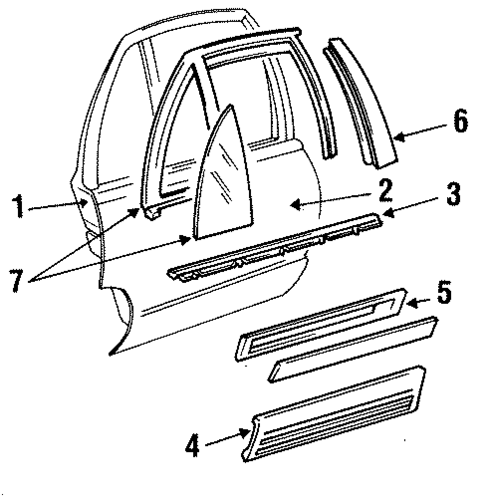Door & Components for 1991 Oldsmobile 98 #1