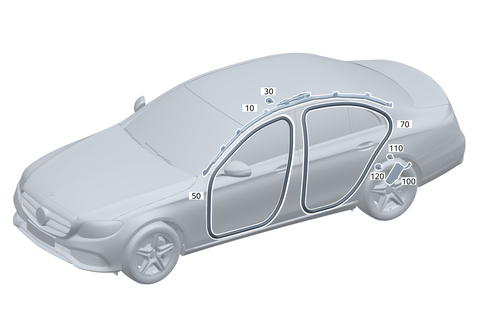 Head Side Air Bag, Door Edge Guard for 1991 Mercedes-Benz 350SD #0